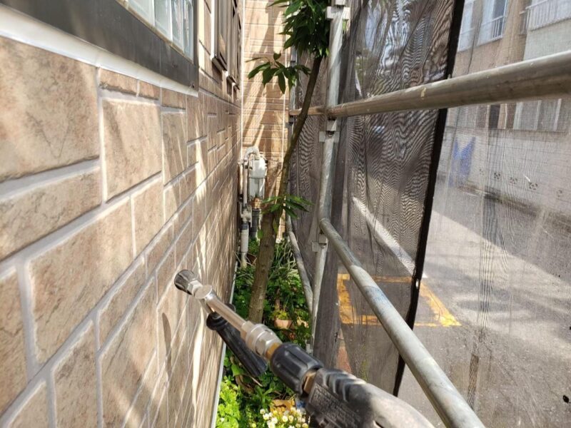 東京都府中市　S様邸　外壁塗装工事　施工前〜高圧洗浄作業