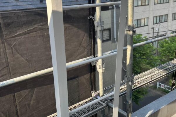 東京都府中市　マンション　外壁塗装工事　付帯部　鉄部 はしごの塗装
